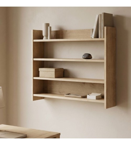 Ραφιέρα τοίχου χρώμα sapphire oak 85x15x66εκ.