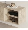 Έπιπλο τηλεόρασης επιτοίχιο χρώμα travertine 140x35x38εκ.
