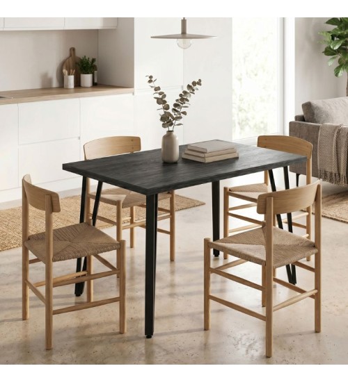 Τραπέζι χρώμα black wood 120x70x77,5εκ.