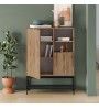 Μπουφές χρώμα καρυδί Ud - black wood 90x40x125εκ.