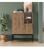Μπουφές χρώμα καρυδί Ud - black wood 90x40x125εκ.