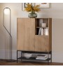 Μπουφές χρώμα καρυδί Ud - black wood 90x40x125εκ.