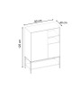 Μπουφές χρώμα καρυδί Ud - black wood 90x40x125εκ.