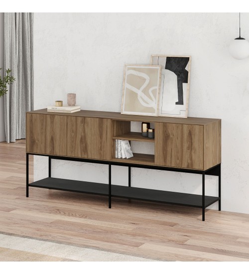 Μπουφές χρώμα καρυδί Ud - black wood 180x40x80εκ.