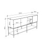 Μπουφές χρώμα καρυδί Ud - black wood 180x40x80εκ.