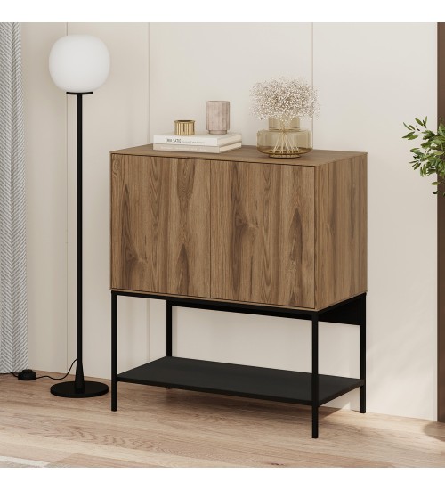Μπουφές χρώμα καρυδί Ud - black wood 80x40x90εκ.