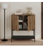 Μπουφές χρώμα καρυδί Ud - black wood 80x40x90εκ.