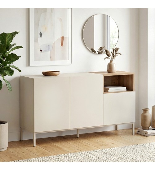 Μπουφές χρώμα sandstone - sepet oak 140x41,8x80εκ.