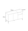 Μπουφές χρώμα sandstone - sepet oak 140x41,8x80εκ.