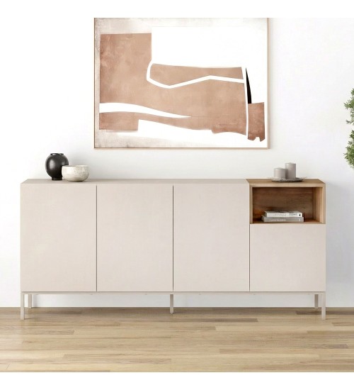 Μπουφές χρώμα sandstone - sepet oak 180x41,8x80εκ.