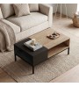 Τραπεζάκι σαλονιού χρώμα sepet oak - black wood 90x56x40,6εκ.