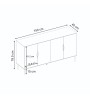 Μπουφές χρώμα sandstone 150x40x78,5εκ.