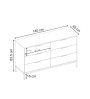 Συρταριέρα χρώμα καρυδί Ud 140x45x83,5εκ.