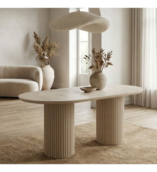 Τραπέζι χρώμα travertine - sandstone 180x90x77εκ.