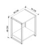 Κομοδίνο χρώμα Ανθρακί - Μαύρο 39x30x48εκ.