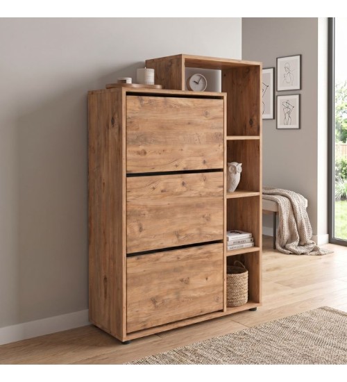 Παπουτσοθήκη χρώμα pine oak 90x32x143εκ.