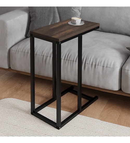Τραπεζάκι βοηθητικό χρώμα rustic καρυδί 45,7x25,5x62,9εκ.