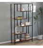 Βιβλιοθήκη χρώμα μαύρο - pine oak 90x30x159εκ.