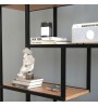 Βιβλιοθήκη χρώμα μαύρο - pine oak 90x30x159εκ.