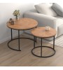 Τραπεζάκι σαλονιού σετ 2 τμχ χρώμα pine oak Ø66x49,5εκ.