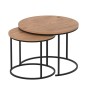Τραπεζάκι σαλονιού σετ 2 τμχ χρώμα pine oak Ø66x49,5εκ.
