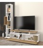 Σύνθεση τηλεόρασης χρώμα λευκό - sepet oak 160x29,5x160εκ.