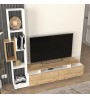 Σύνθεση τηλεόρασης χρώμα λευκό - sepet oak 160x29,5x160εκ.