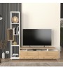 Σύνθεση τηλεόρασης χρώμα λευκό - sepet oak 160x29,5x160εκ.