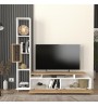 Σύνθεση τηλεόρασης χρώμα λευκό - sepet oak 160x29,5x160εκ.