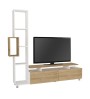 Σύνθεση τηλεόρασης χρώμα λευκό - sepet oak 160x29,5x160εκ.