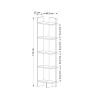 Βιβλιοθήκη χρώμα sepet oak 48x22x170εκ.