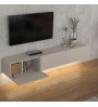 Έπιπλο τηλεόρασης επιτοίχιο με LED χρώμα sandstone 180x29,5x29,5εκ.