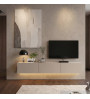 Έπιπλο τηλεόρασης επιτοίχιο με LED χρώμα sandstone 180x29,5x29,5εκ.