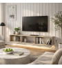 Έπιπλο τηλεόρασης επιτοίχιο με LED χρώμα travertine 180x29,5x29,5εκ.