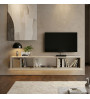 Έπιπλο τηλεόρασης επιτοίχιο με LED χρώμα travertine 180x29,5x29,5εκ.