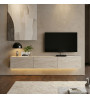 Έπιπλο τηλεόρασης επιτοίχιο με LED χρώμα travertine 180x29,5x29,5εκ.