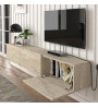 Έπιπλο τηλεόρασης επιτοίχιο με LED χρώμα travertine 180x29,5x29,5εκ.