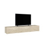 Έπιπλο τηλεόρασης επιτοίχιο με LED χρώμα travertine 180x29,5x29,5εκ.
