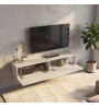 Έπιπλο τηλεόρασης επιτοίχιο με LED χρώμα sandstone 135x31,6x25εκ.