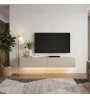 Έπιπλο τηλεόρασης επιτοίχιο με LED χρώμα sandstone 135x31,6x25εκ.