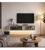 Έπιπλο τηλεόρασης επιτοίχιο με LED χρώμα sandstone 135x31,6x25εκ.
