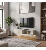 Έπιπλο τηλεόρασης επιτοίχιο με LED χρώμα sandstone 135x31,6x25εκ.