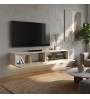 Έπιπλο τηλεόρασης επιτοίχιο με LED χρώμα travertine 135x31,6x25εκ.