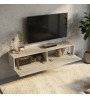 Έπιπλο τηλεόρασης επιτοίχιο με LED χρώμα travertine 135x31,6x25εκ.