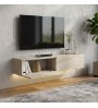 Έπιπλο τηλεόρασης επιτοίχιο με LED χρώμα travertine 135x31,6x25εκ.