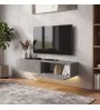 Έπιπλο τηλεόρασης επιτοίχιο με LED χρώμα γκρι σκυροδέματος 135x31,6x25εκ.