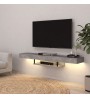 Έπιπλο τηλεόρασης επιτοίχιο με LED χρώμα γκρι σκυροδέματος 150x29,6x22εκ.