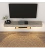 Έπιπλο τηλεόρασης επιτοίχιο με LED χρώμα travertine 150x29,6x22εκ.