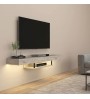 Έπιπλο τηλεόρασης επιτοίχιο με LED χρώμα travertine 150x29,6x22εκ.