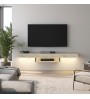 Έπιπλο τηλεόρασης επιτοίχιο με LED χρώμα travertine 150x29,6x22εκ.